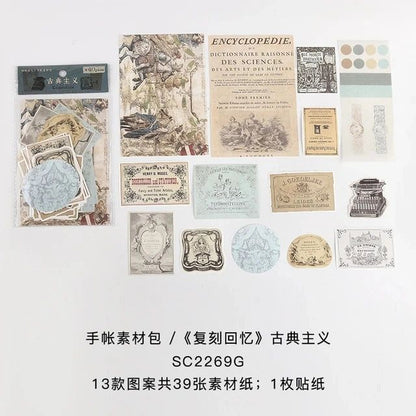 Retro Literature Art material Stickers
