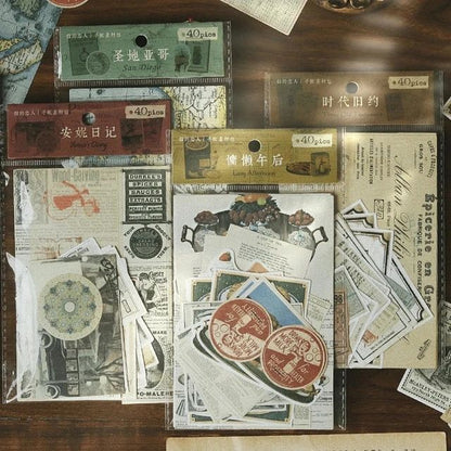 Retro Literature Art material Stickers