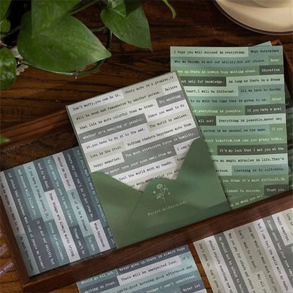 English phrase colored stickers