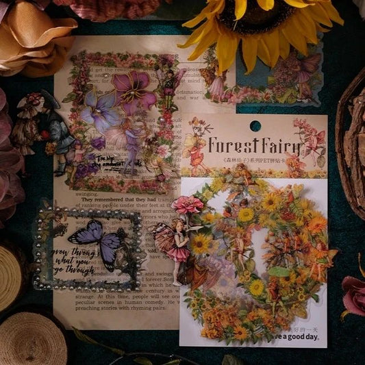 Forest Fairy Series Vintage Frame PET Stickers