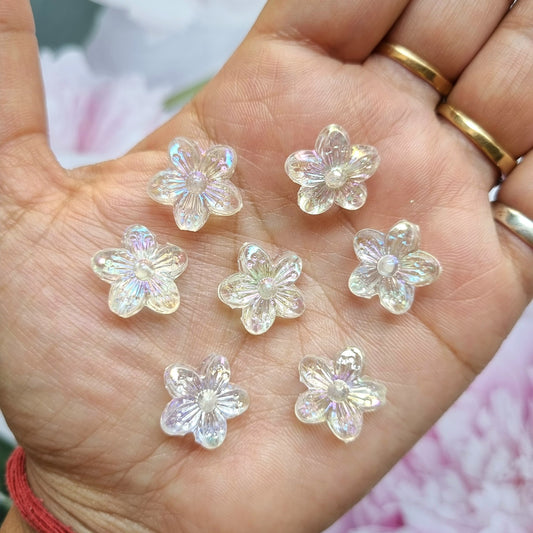 Rainbow Shine Transparent Flower Beads