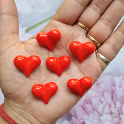 Acrylic Colourful Puffy Heart Beads