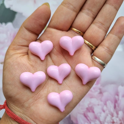 Acrylic Colourful Puffy Heart Beads