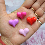 Acrylic Colourful Puffy Heart Beads