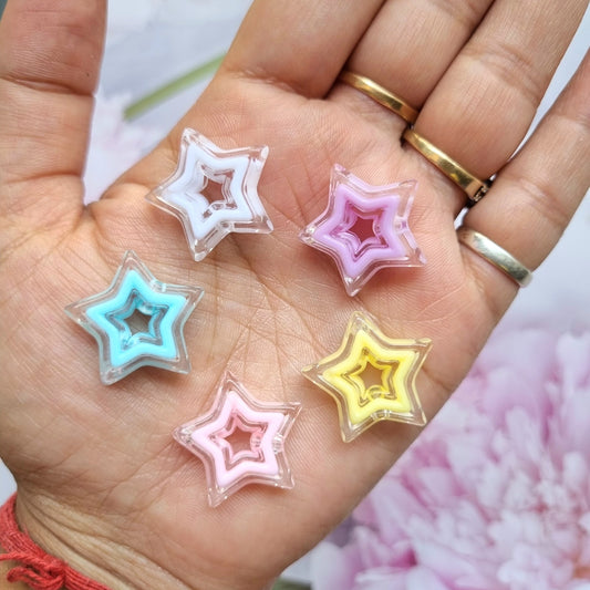 Acrylic Colourful Star Beads