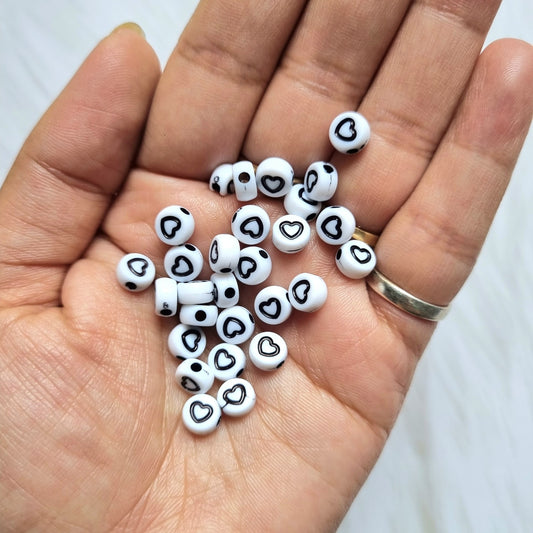Acrylic Heart Beads
