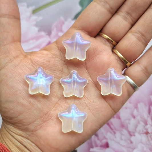 Acrylic Glittery Star Beads