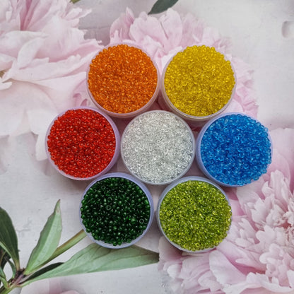 Seed Beads - Transparent | Size - 11/0 (2mm) & 8/0 (3mm)
