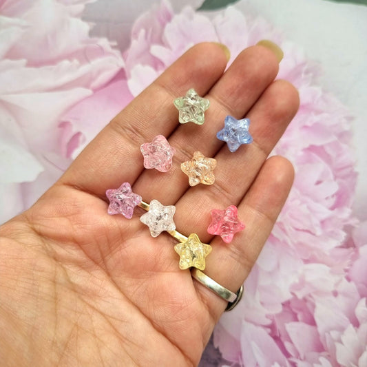Acrylic Crackle Star Beads