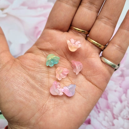 Glass Beads - Flower Caps