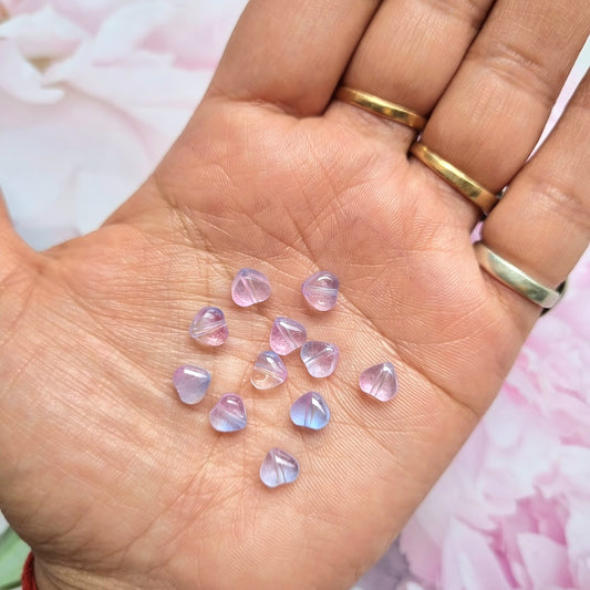 Glass Beads - Mini Heart (Purple Shade)