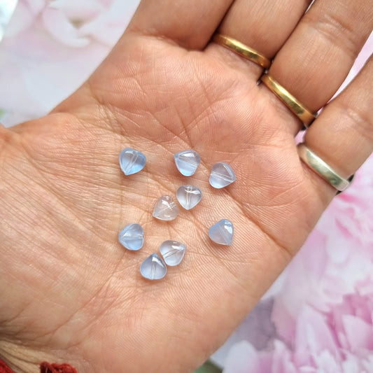 Glass Beads - Mini Heart (Blue Shade)