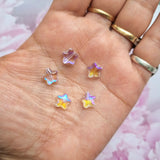 Glass Beads - Star (Transparent with Rainbow Shine)