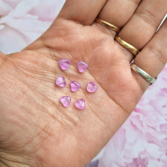 Glass Beads - Mini Heart (Pink)