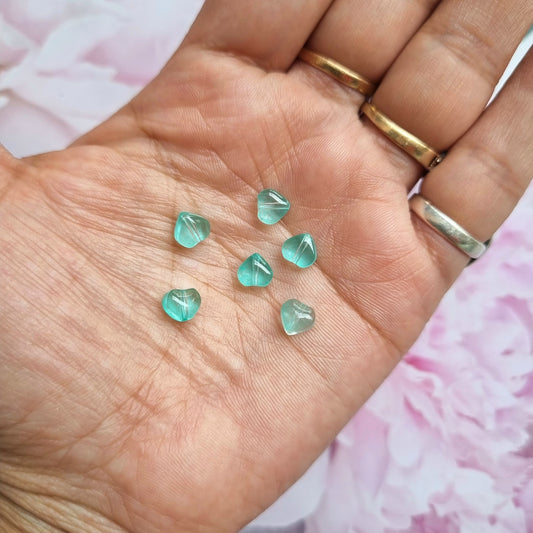 Glass Beads - Mini Heart (Aqua)