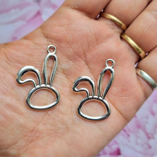 Silver Metal Charm - Bunny