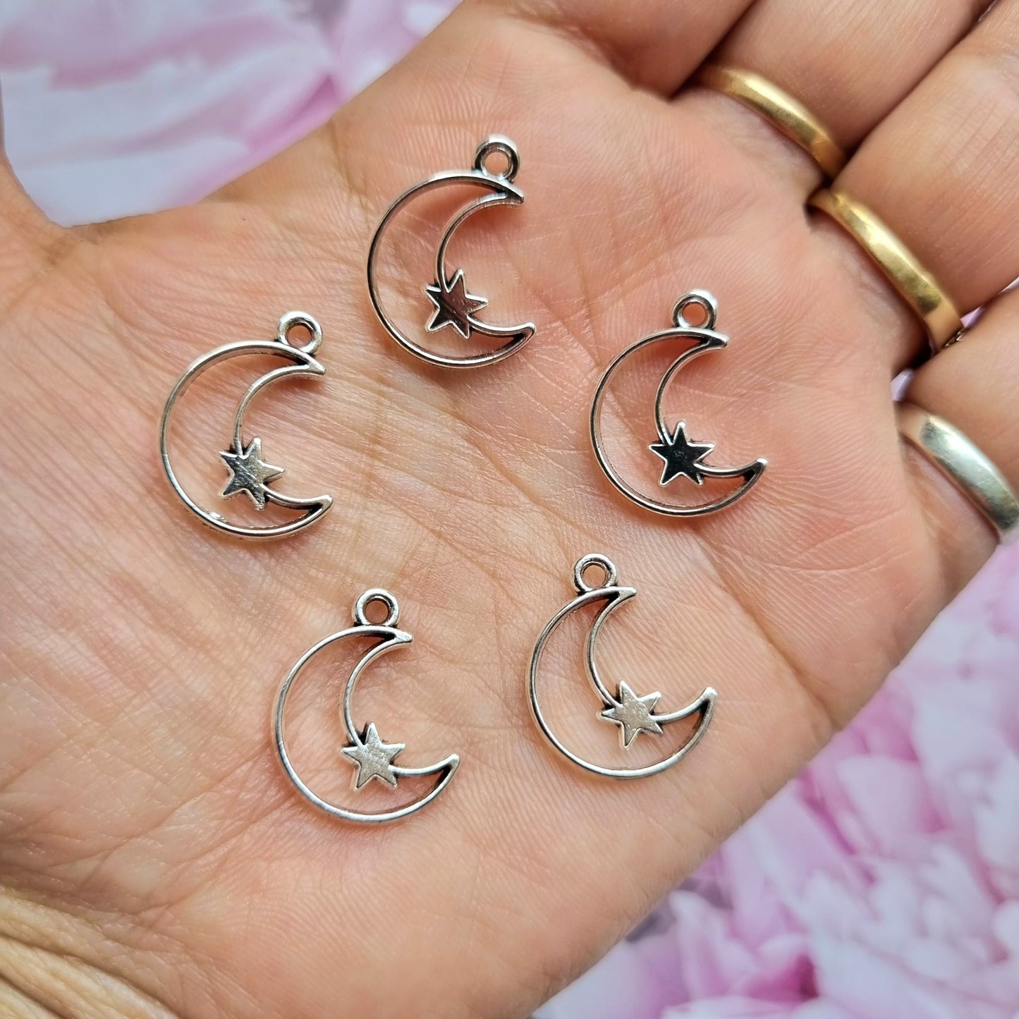 Silver Metal Charm - Moon