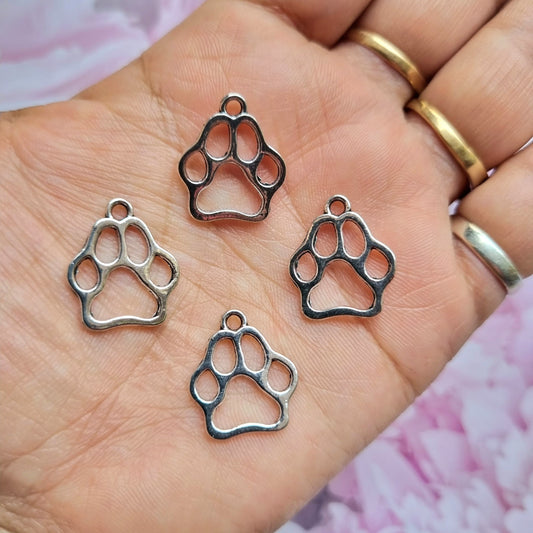 Silver Metal Charm - Paw