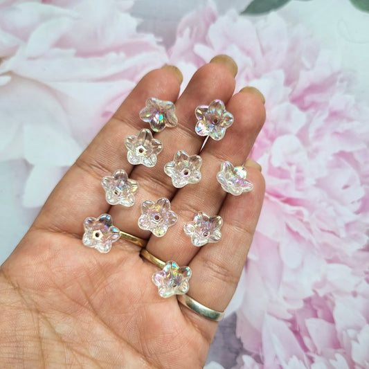 Acrylic Flower Caps Rainbow Shine (Transparent)