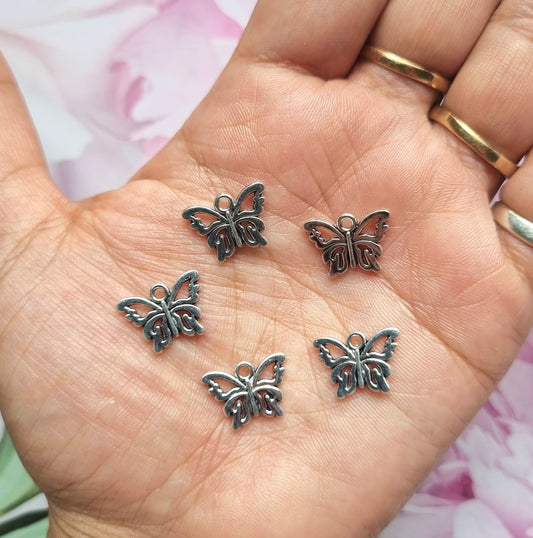 Silver Metal Charms - Butterfly