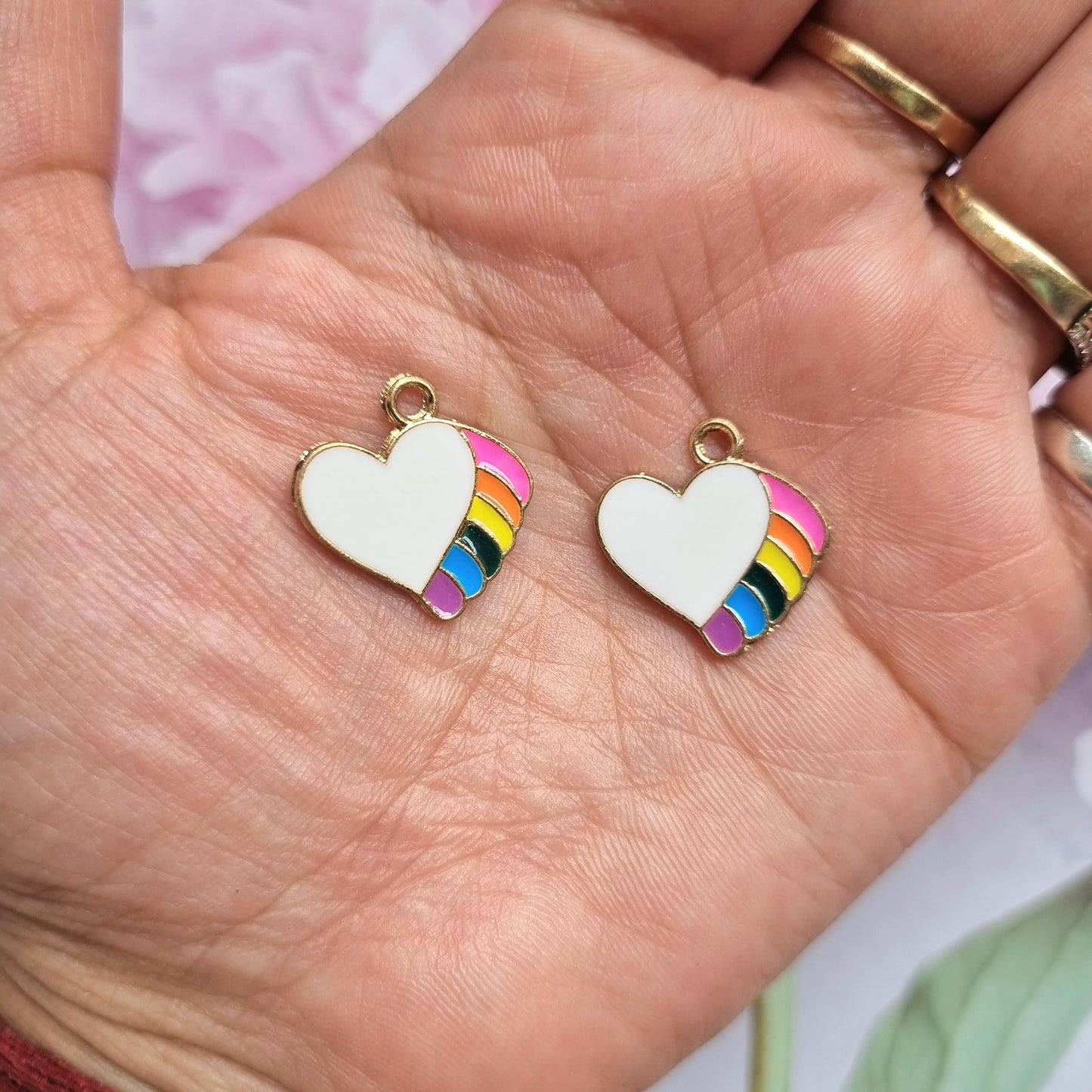 Enamel Charms - Rainbow Heart