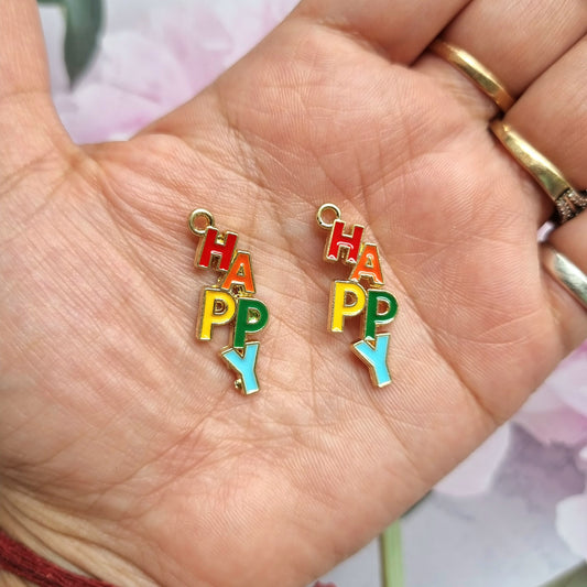 Enamel Charms - Happy