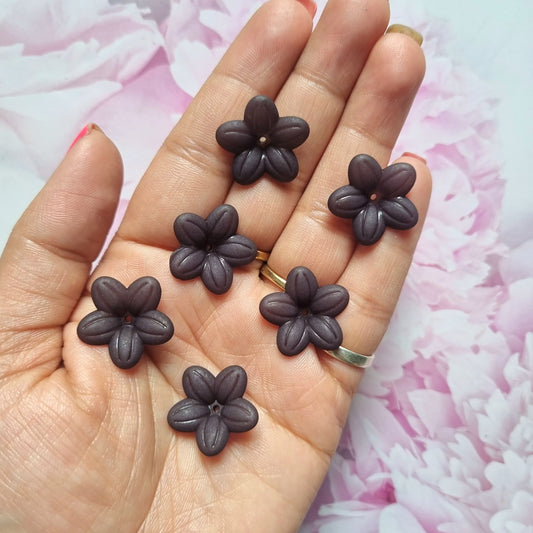 Frost Black Flower Beads