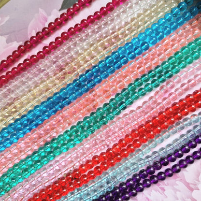 Transparent Coloured Glass Beads (6mm)