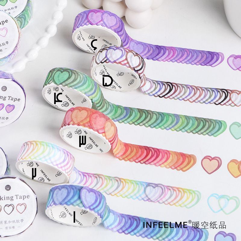 Colorful Washi Stickers - Heart