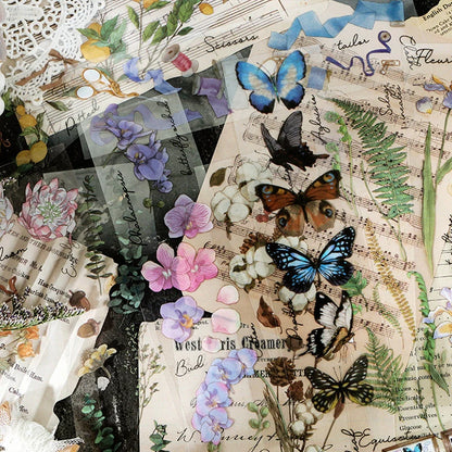 Plant and Butterfly PET Sticker