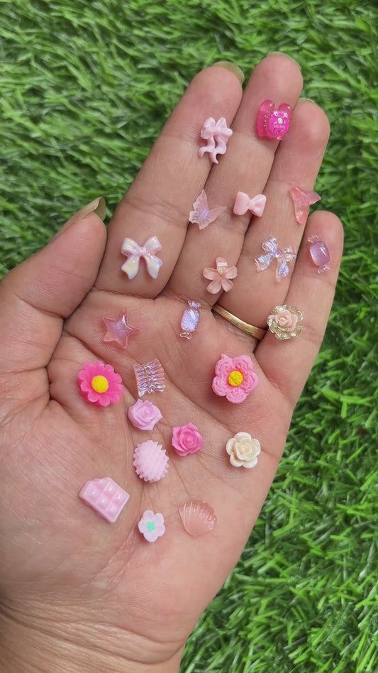 Resin Cabochons - Tiny Pink Mix